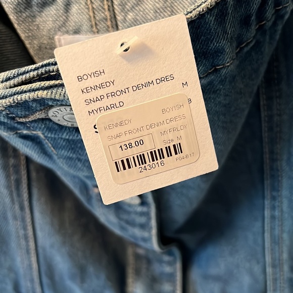 Boyish The Kennedy Snap Front Denim Dress in Misfits - Picture 3 of 5